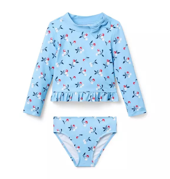 Recycled Cherry Rash Guard Swimsuit | Janie and Jack