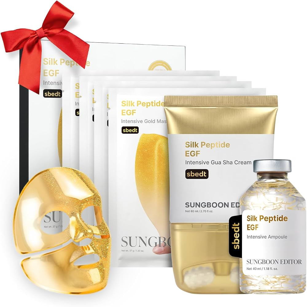 SUNGBOON EDITOR Intensive Smoothing Boost Trio, Silk Peptide EGF Ampoule + Gold Mask + Peanut Bal... | Amazon (US)
