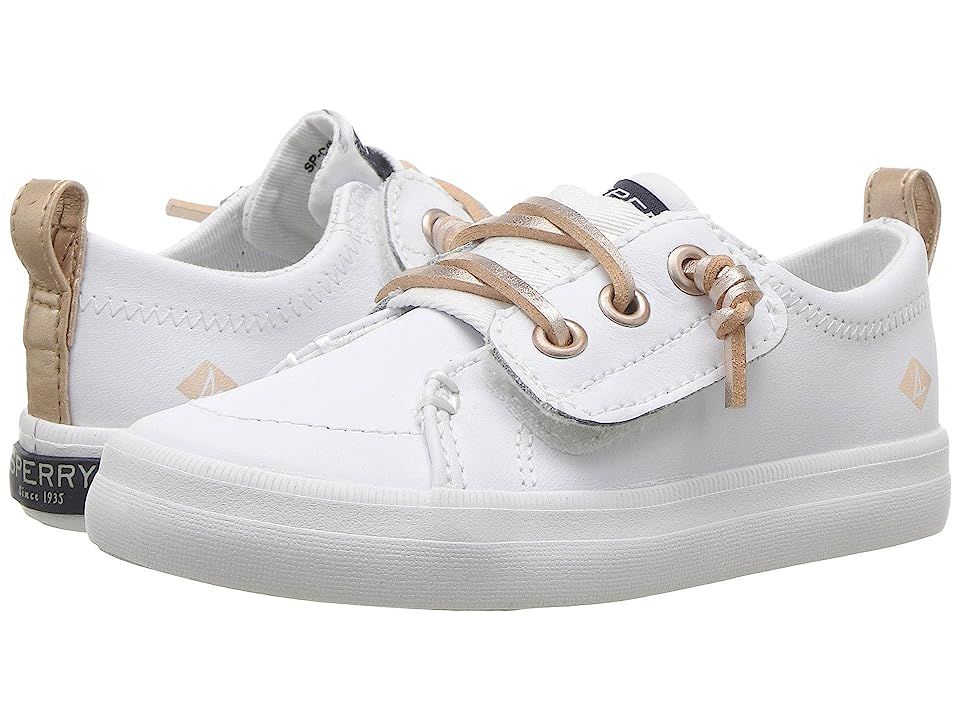Sperry Kids Crest Vibe Jr. (Toddler/Little Kid) (White Leather) Girls Shoes | Zappos