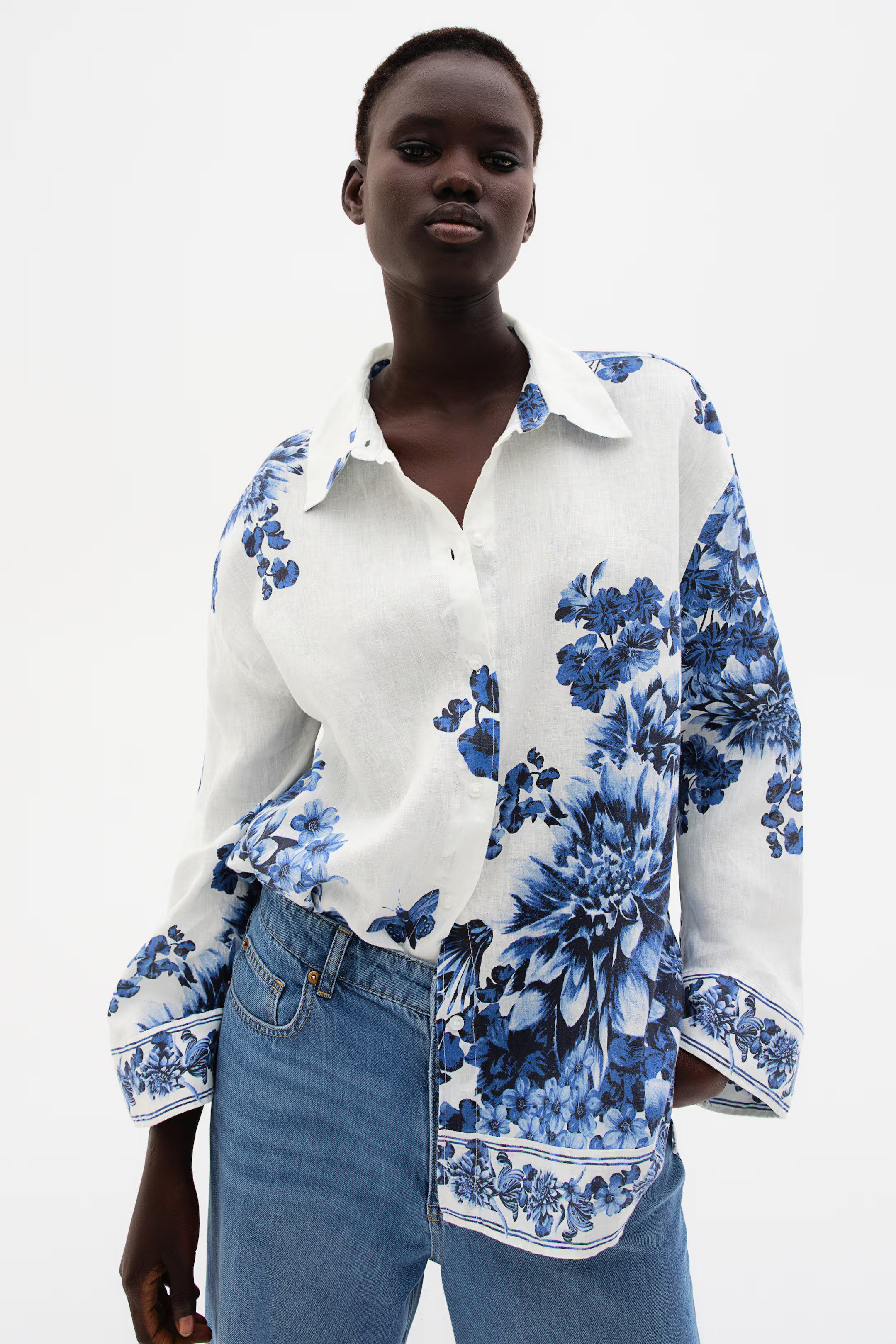 Patterned linen shirt | H&M (UK, MY, IN, SG, PH, TW, HK)