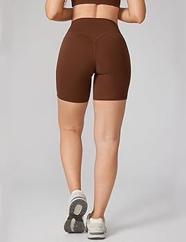 Hugcurve No Front Seam High Waisted Workout Biker Shorts for Women 6 Inches Tummy Control Buttery... | Amazon (US)