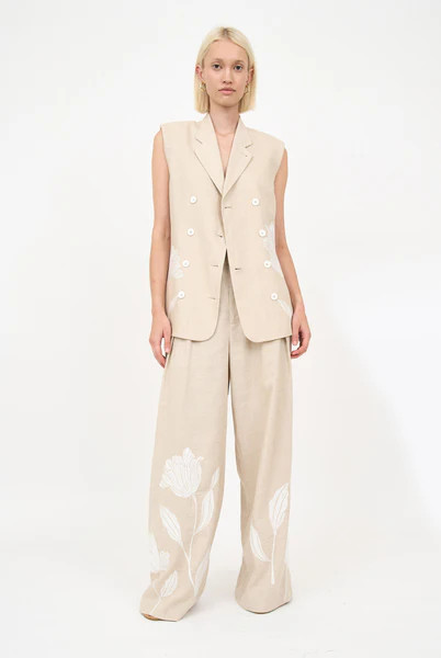 Dylan Pant - Khaki Embroidery | Christy Lynn