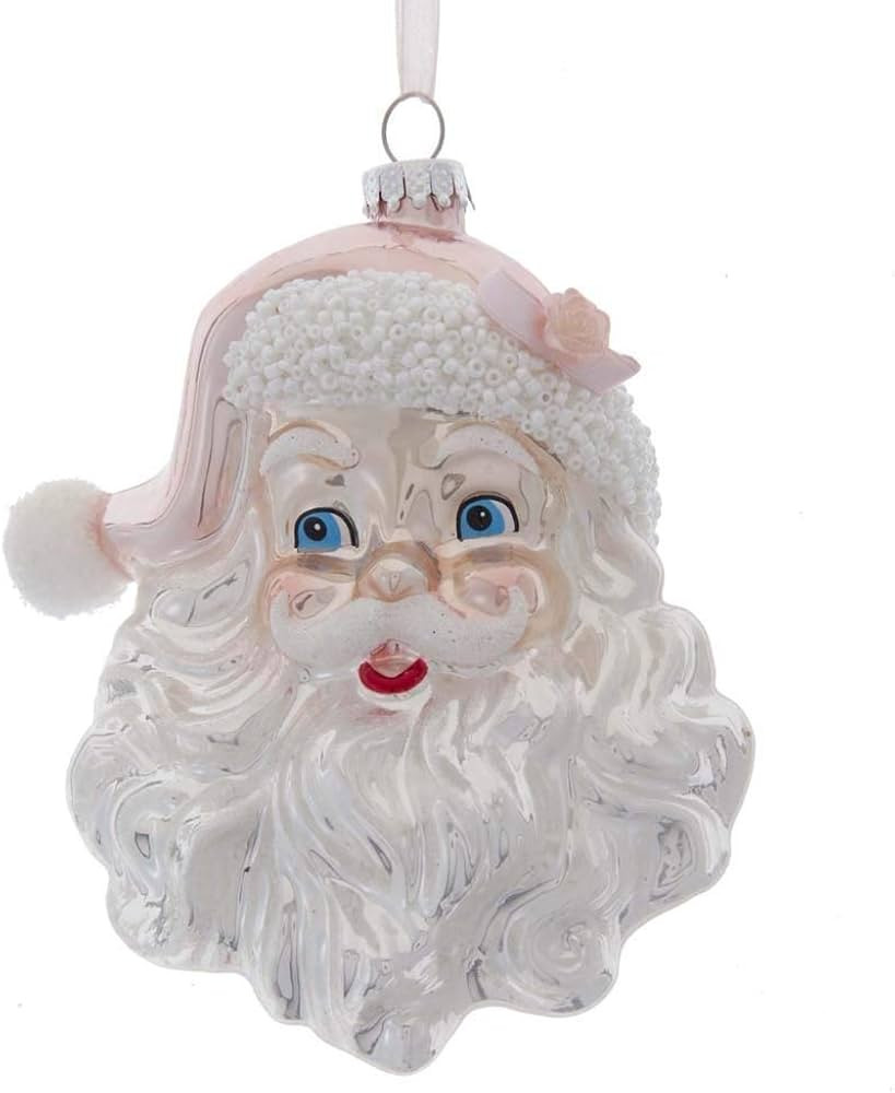 The Bridge Collection Silver & Pink Glass Santa Ornament - Vintage-Inspired 6" Glass Santa Claus ... | Amazon (US)