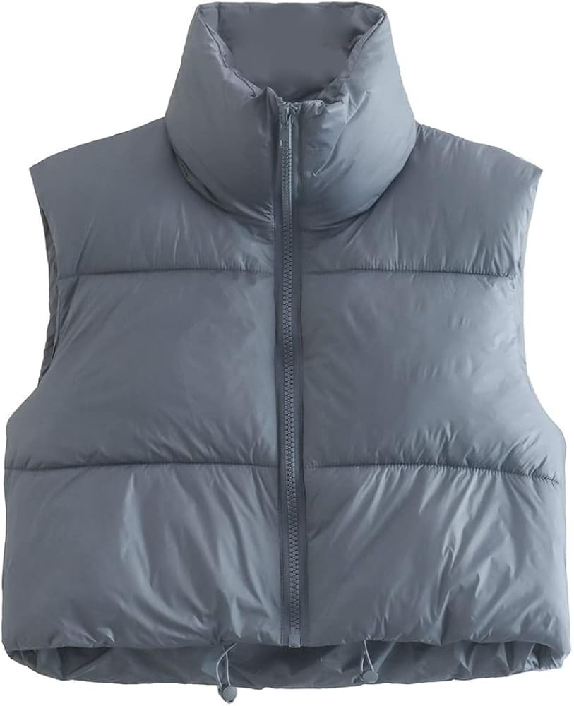KEOMUD Women's Winter Crop Vest Lightweight Sleeveless Warm Outerwear Puffer Vest Padded Gilet | Amazon (US)