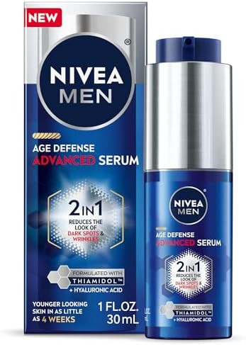 NIVEA MEN Age Defense Advanced Face Serum for Dark Spots with Thiamidol (TM) + Hyaluronic Acid, F... | Amazon (US)