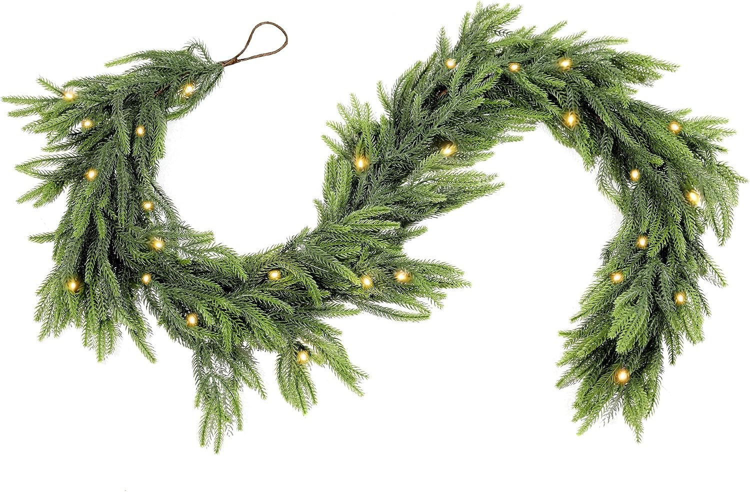 6FT Christmas Garland with Lights, Norfolk Pine Garland Decor for Xmas | Amazon (US)