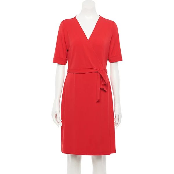 Women's Apt. 9® Elbow Sleeve Wrap Dress | Kohl's