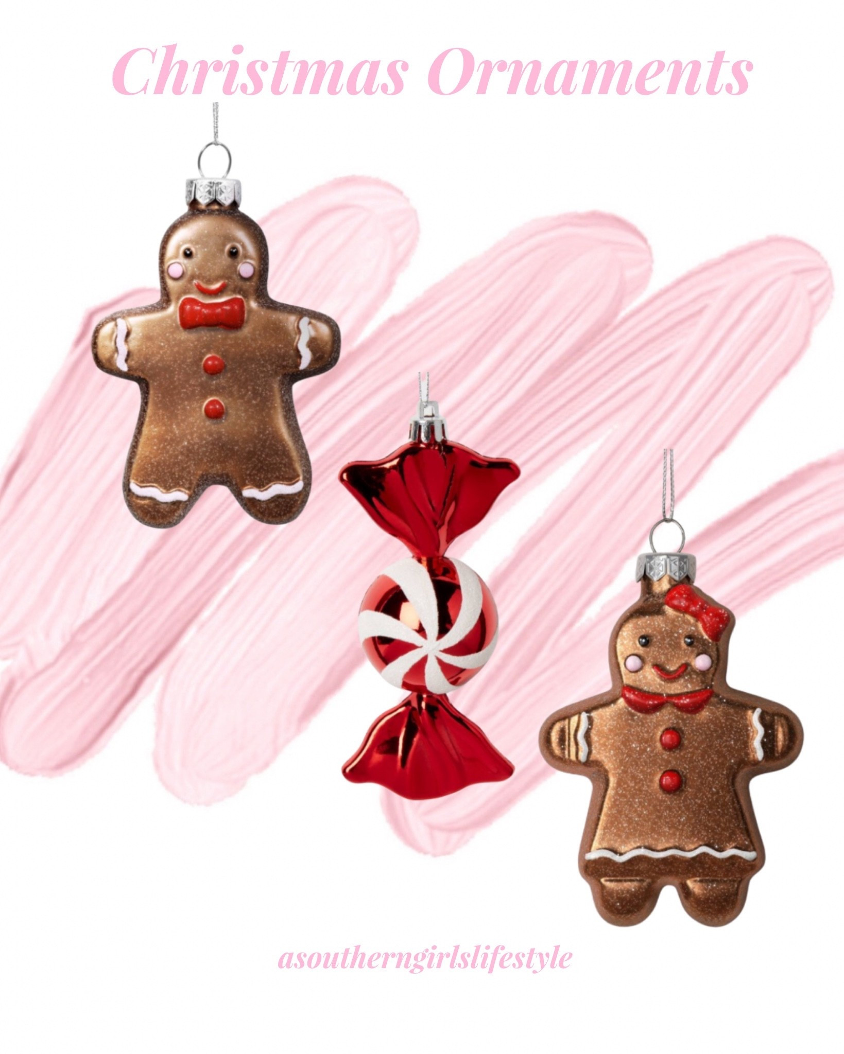 Sweet Christmas Ornaments from Target! The Glass Gingerbread Ornaments are adorable! They would be a sweet Hostess Gift, Secret Santa or White Elephant Gift

I have a bunch of the Peppermint Candy on my tree! They’re a lightweight plastic that make a bold statement & reflect the lights beautifully. 

Christmas Tree Decor. Christmas Decor. Christmas Home. 

#LTKHoliday #LTKSeasonal #LTKHome