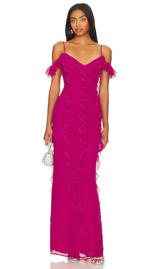 Marisol Gown in Pink | Hot Pink Dress | Pink Bridesmaid Dress pink baby shower dress  | Revolve Clothing (Global)