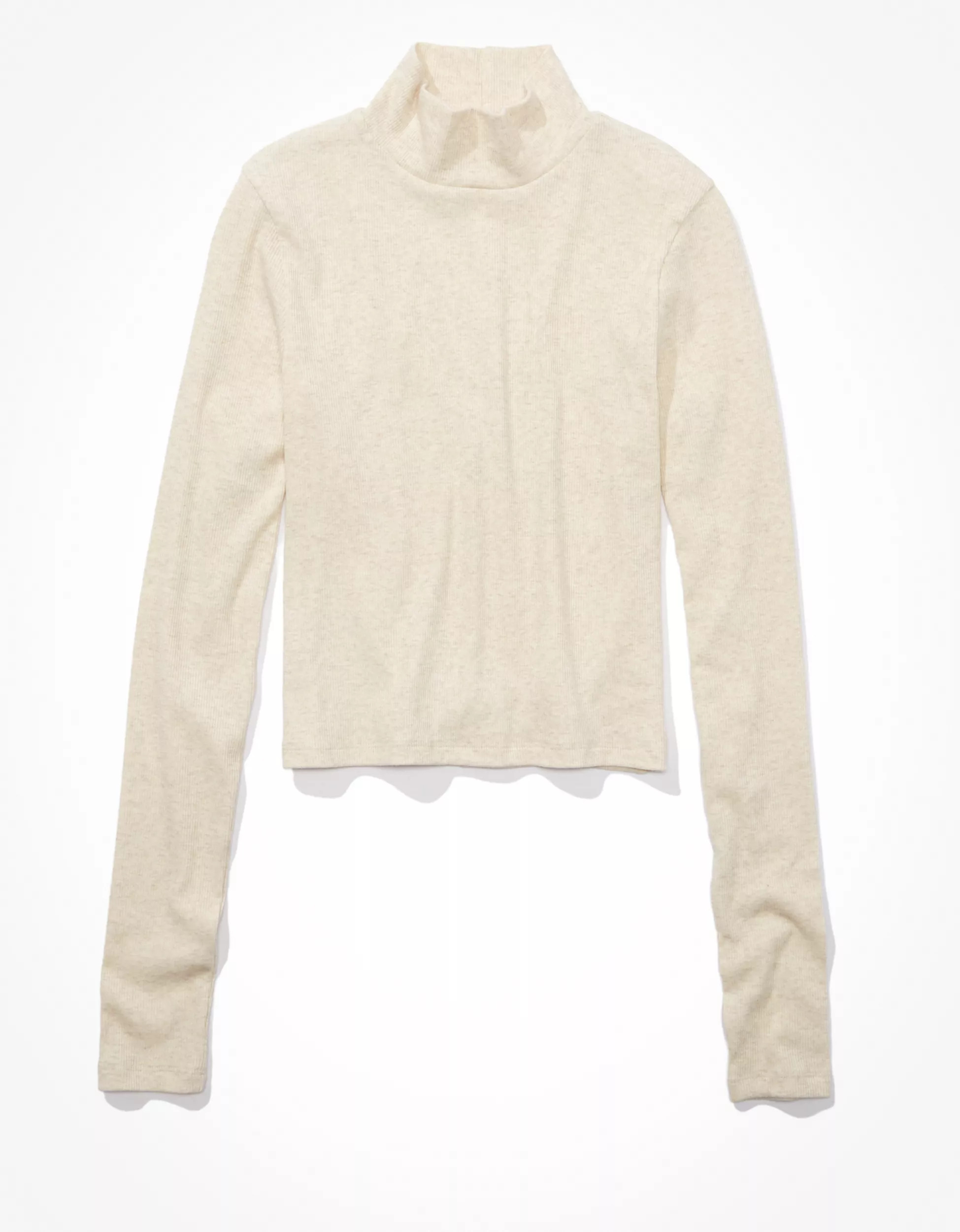 AE Long-Sleeve Mock Neck T-Shirt | American Eagle Outfitters (US & CA)