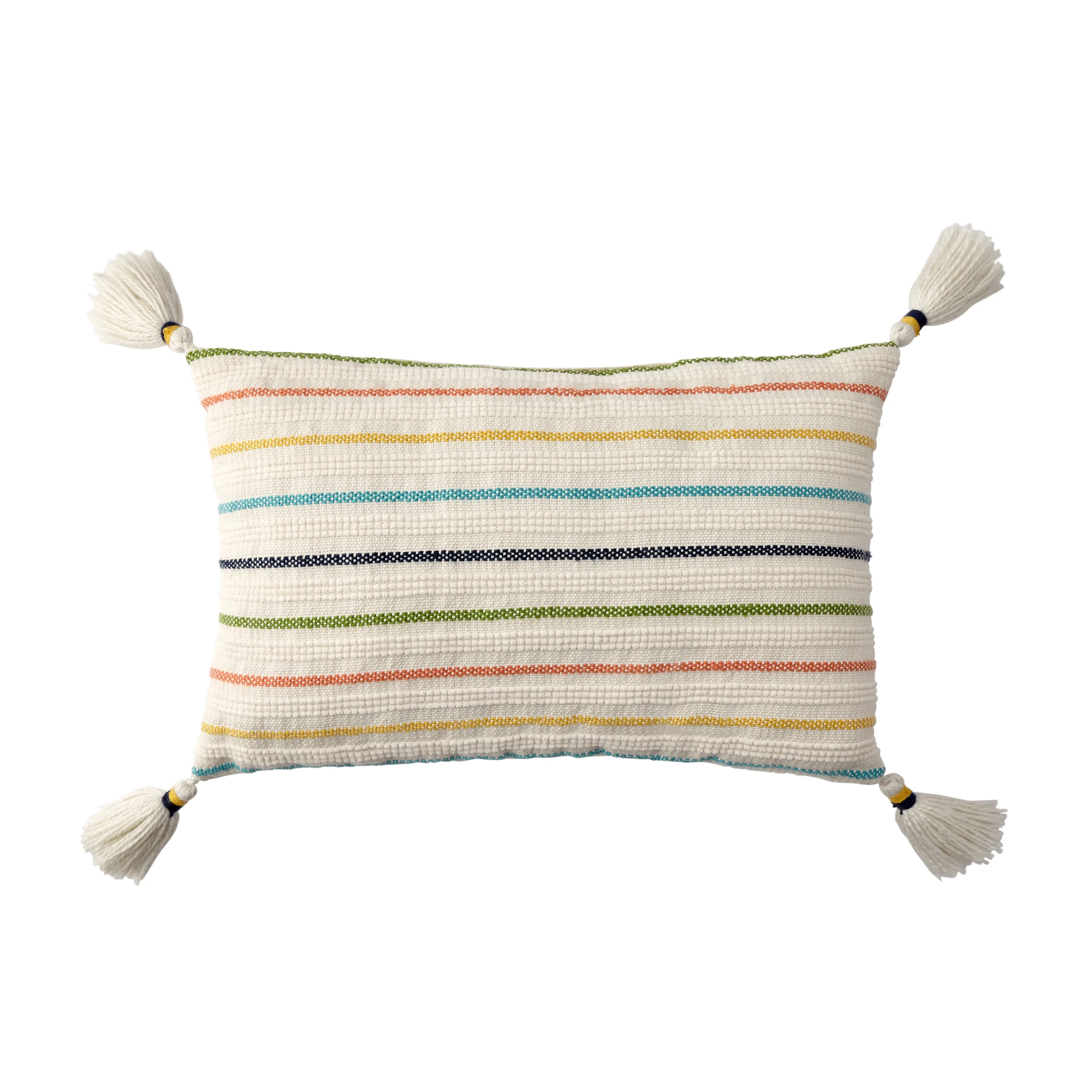 Better Homes & Gardens 13" x 19", Multi Stripe Outdoor Toss Pillow, Multi-color | Walmart (US)
