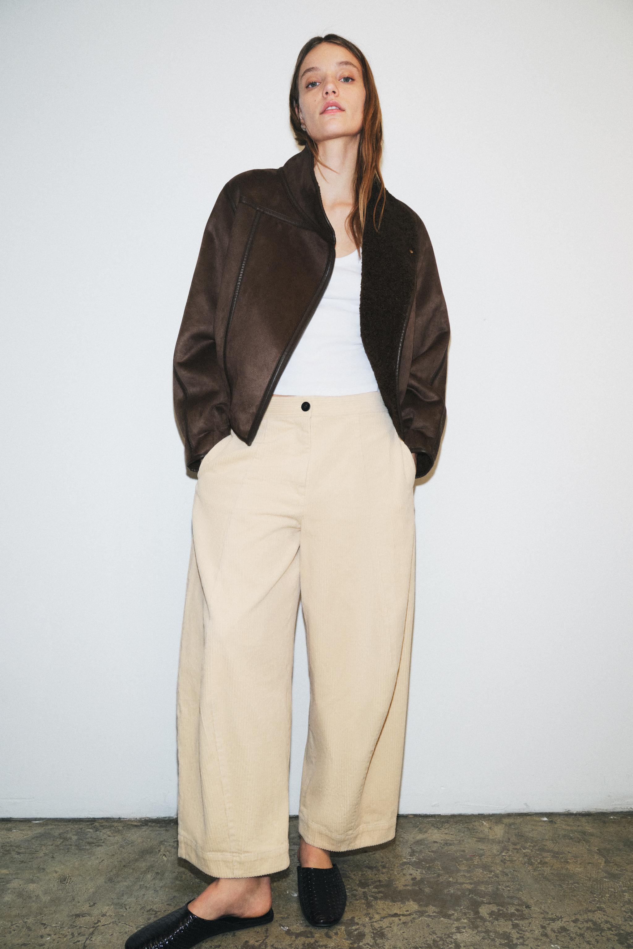 ZW COLLECTION BARREL CORDUROY PANTS | Zara US