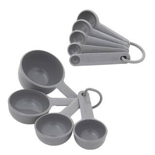 Universal 9-Piece Gray Measuring Cup Set with Grip Handles | The Home Depot