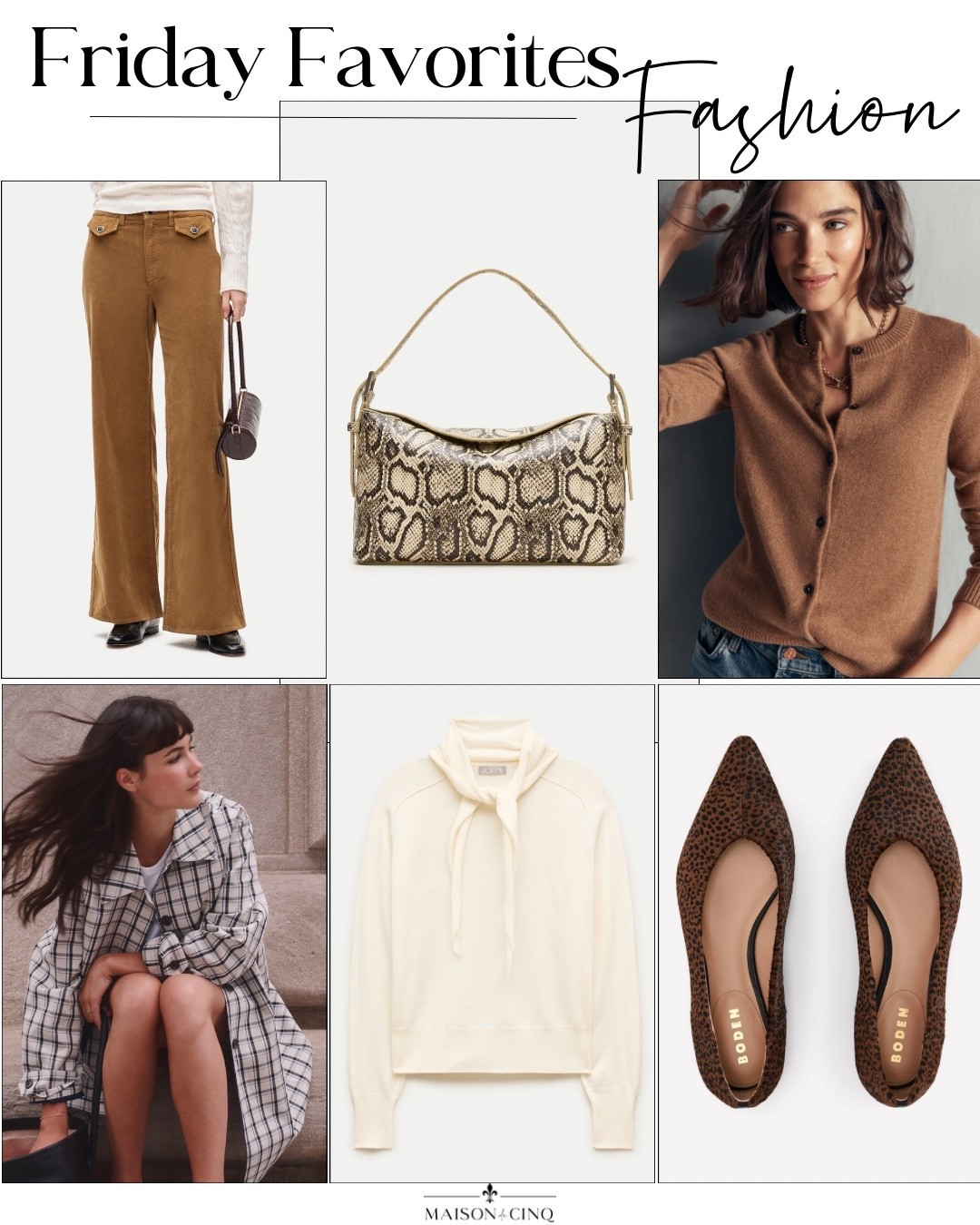 This week on Friday Favorites we’re sharing fall sweaters on sale, the cutest car coat, corduroys perfect for fall, and leopard print pieces we’re loving!

Fall outfit, fall fashion, flats, fall shoes, fall bag, leopard flats, cashmere sweater, pants

#LTKSeasonal #LTKOver40 #LTKSaleAlert