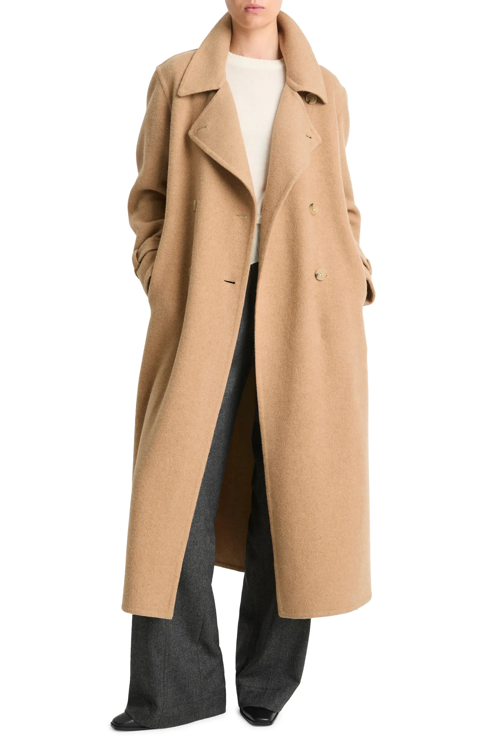 Vince Double Breasted Wool Blend Belted Coat | Nordstrom | Nordstrom