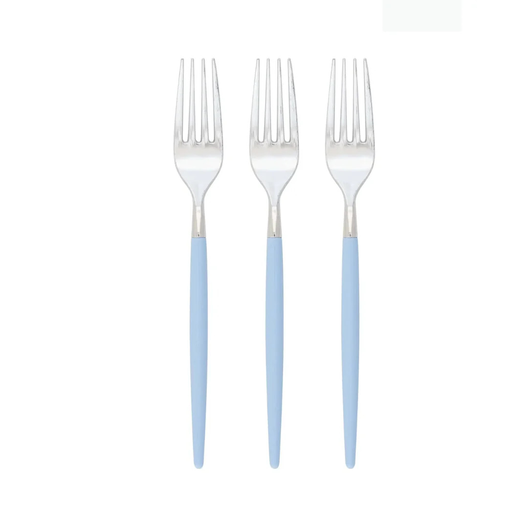 Slightly Imperfect - Ice Blue & Silver Forks | Ellie and Piper