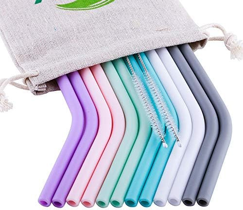 Reusable Straws Silicone Drinking Straws LFGB Approved 12 pcs 10" Extra Long Regular Size for 30/... | Amazon (CA)
