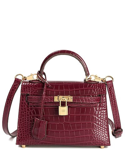 Alligator-Embossed Leather Crossbody | Gilt & Gilt City