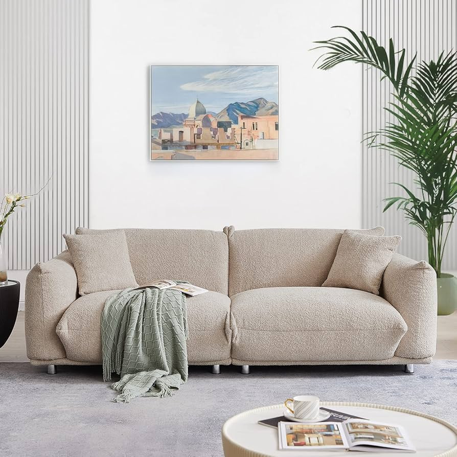 Comfy Couch for Living Room Mid Century Modern Sectional Couch Sofa Lambswool Loveseat Sofa for B... | Amazon (US)