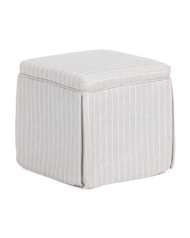 18x18 Skirted Striped Ottoman | TJ Maxx