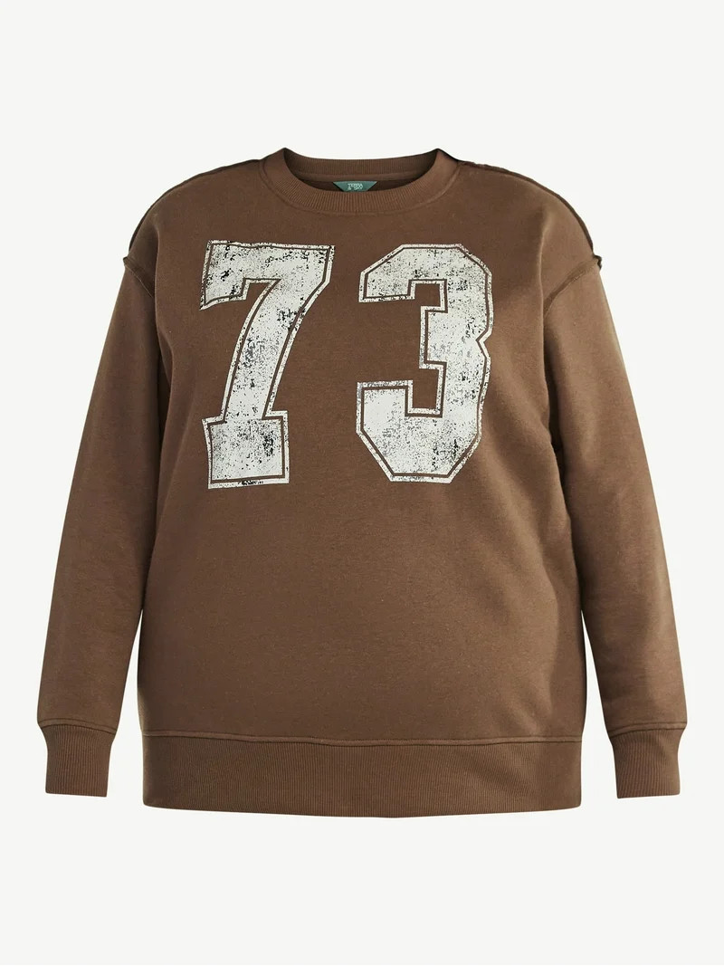 Terra & Sky Women's Plus Size 73 Collegiate Graphic Sweatshirt with Long Sleeves, Sizes 0X-5X - W... | Walmart (US)