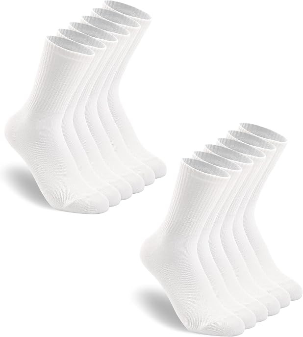 3-12 Pairs Womens Crew Lightweight Thin Calf Socks Size 6-11 | Amazon (US)