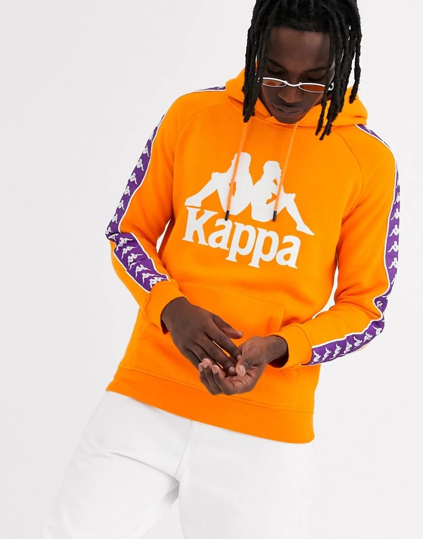 Kappa 222 Banda Hurtado hoodie with taping in orange | ASOS (Global)