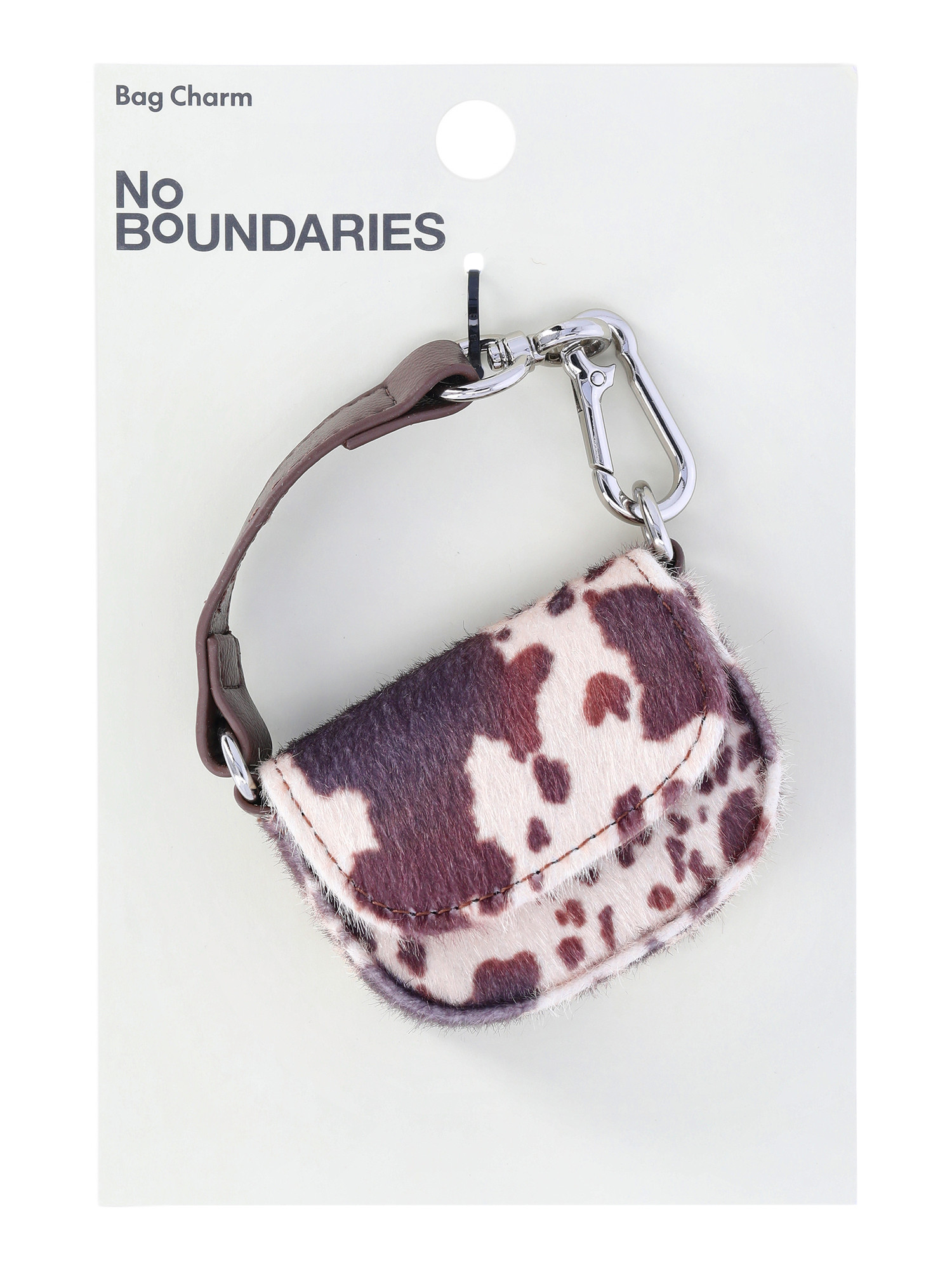 No Boundaries Women's Bag Charm, Brown Cow Mini Bag | Walmart (US)