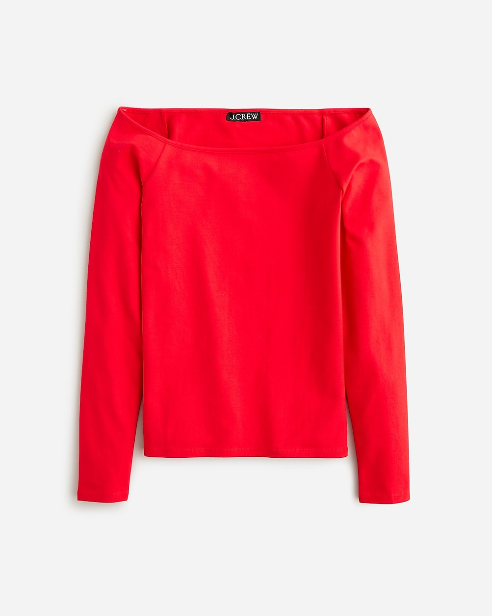 Off-the-shoulder long-sleeve shirt in stretch cotton | J. Crew US