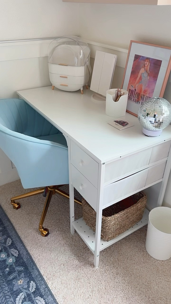 Teen girl bedroom ideas. Affordable study space. Affordable makeup desk  

#LTKFindsUnder100 #LTKHome #LTKVideo