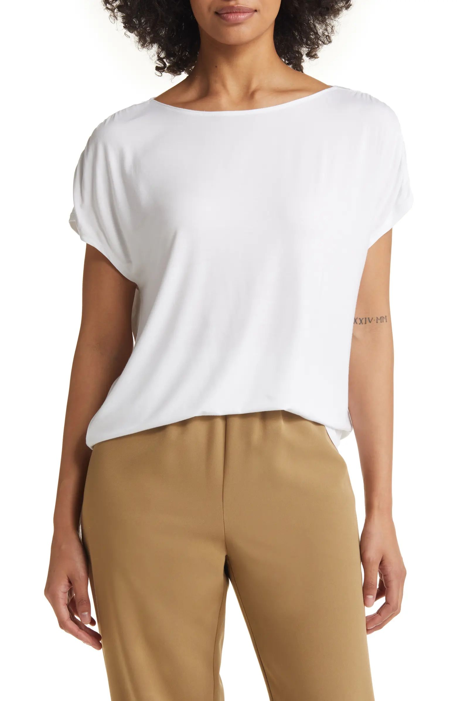 Nordstrom Ruched Shoulder T-Shirt | Nordstrom | Nordstrom