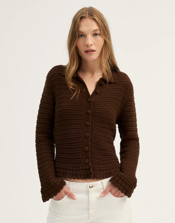 Pointelle-Knit Peplum Cardigan | Madewell