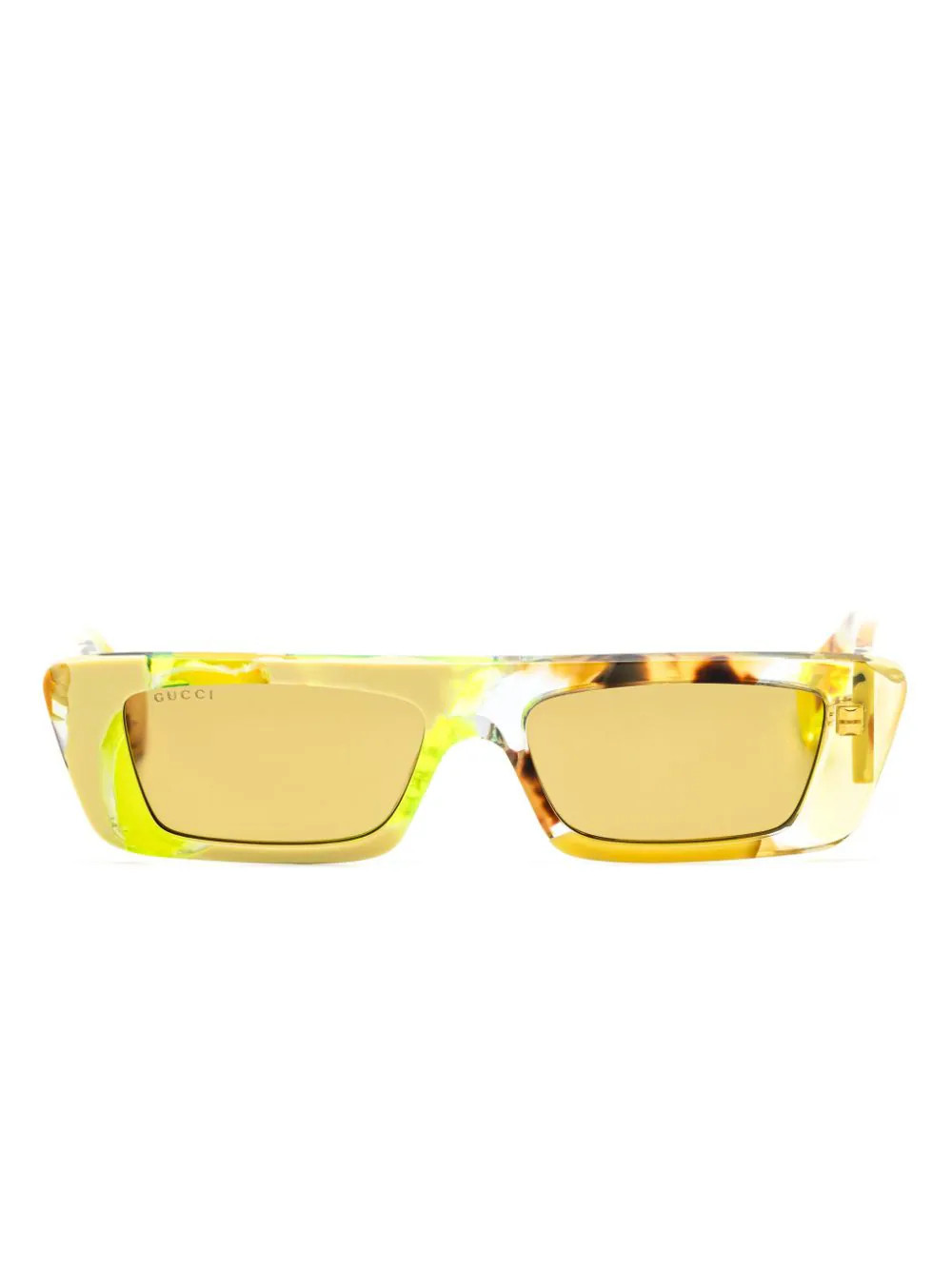 Gucci Eyewear rectangular-frame sunglasses - Yellow | Farfetch Global