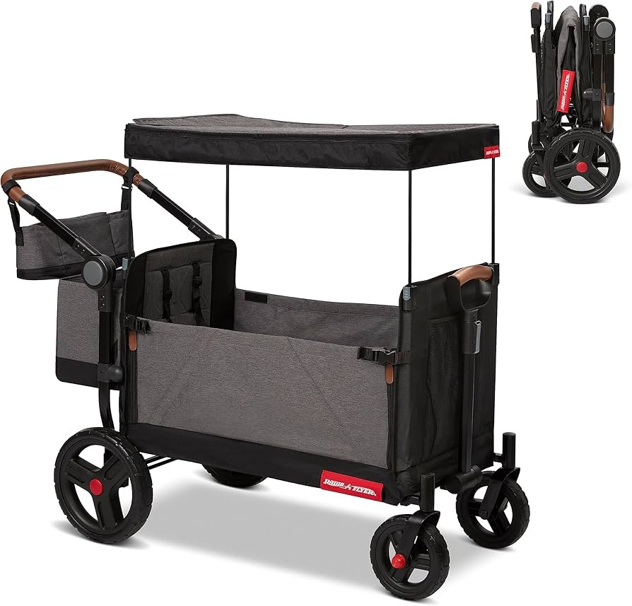 Radio Flyer Atlas Stroll N Wagon, Folding Wagon for 1+ Years - Gray | Amazon (US)