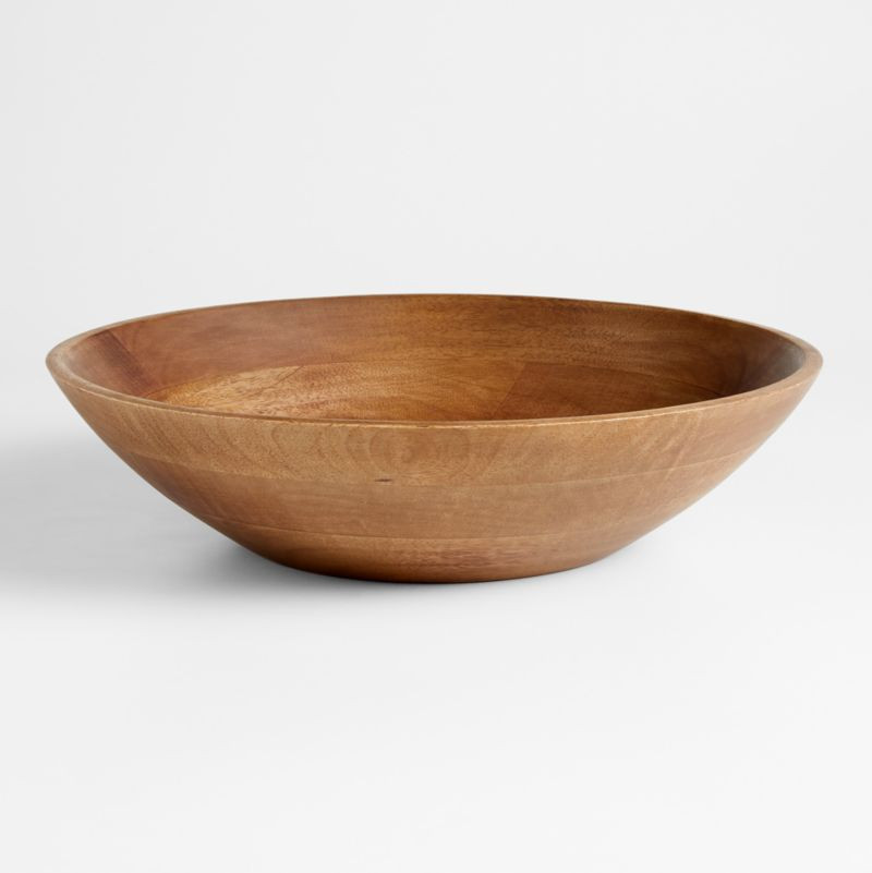 17" Vintage-Inspired Wooden Serving Bowl by Laura Kim + Reviews | Crate & Barrel | Crate & Barrel