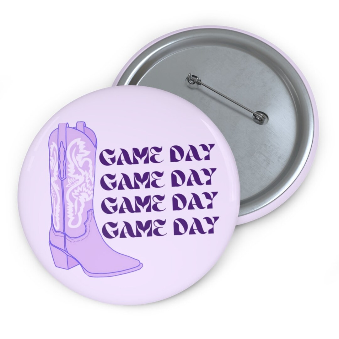 Purple Boots Game Day Button Tailgate Button Game Day - Etsy | Etsy (US)