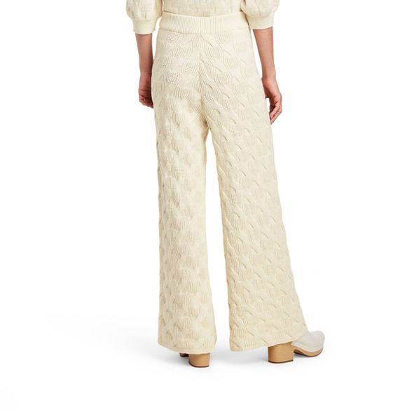 Women's High-Rise Wide Leg Knit Sweater Palazzo Pants - Rachel Comey x Target Ivory | Target