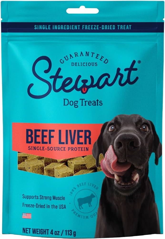 Stewart Freeze Dried Dog Treats, Beef Liver, Grain Free & Gluten Free, 4 Ounce Resealable Pouch, Sin | Amazon (US)