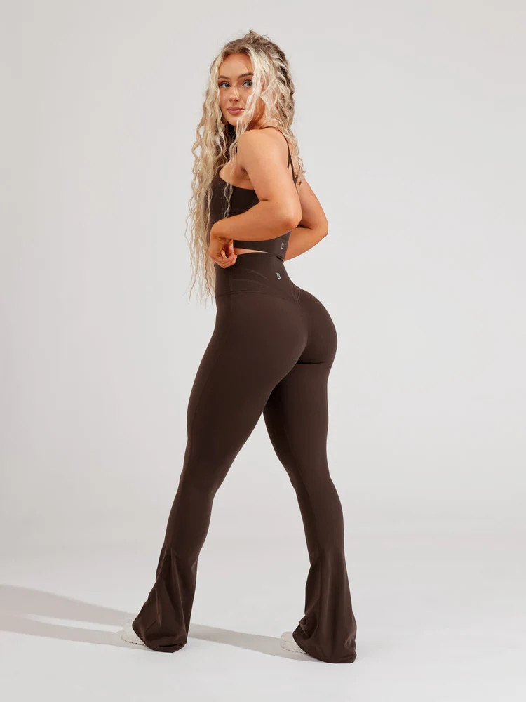 Foxy Flare Legging - Journey Dark Brown | Buffbunny