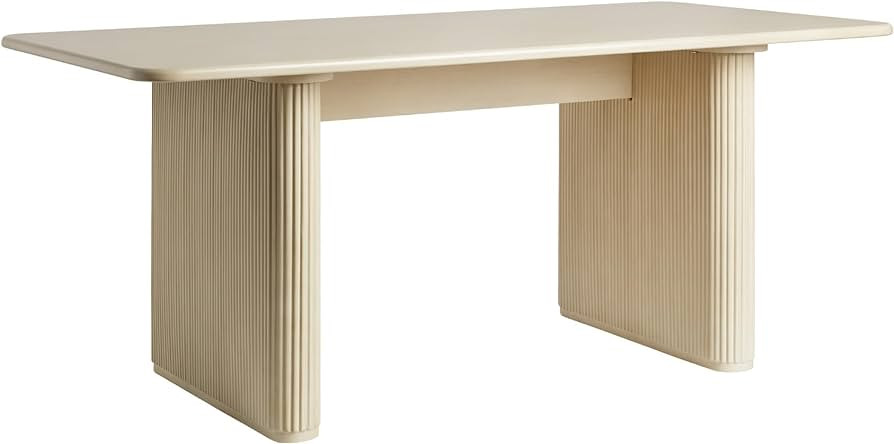 Walker Edison Modern Vertical Reeded Plinth-Base Dining Table, 68 Inch, Birch | Amazon (US)