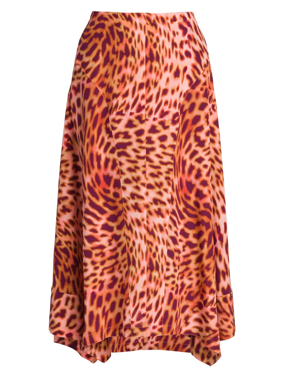 Stella McCartney Women's Cheetah Print Silk Midi Skirt - Pink - Size 36 (2) | Saks Fifth Avenue OFF 5TH