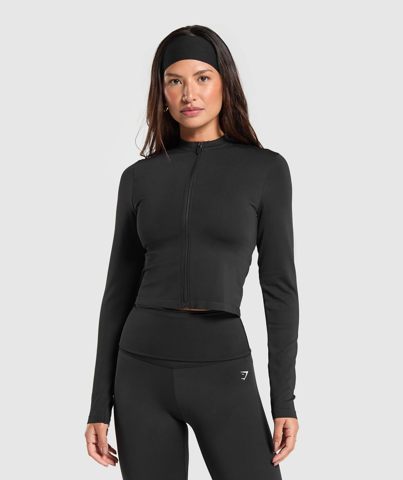 Gymshark Everyday Seamless Zip Tracktop - Black | Gymshark UK