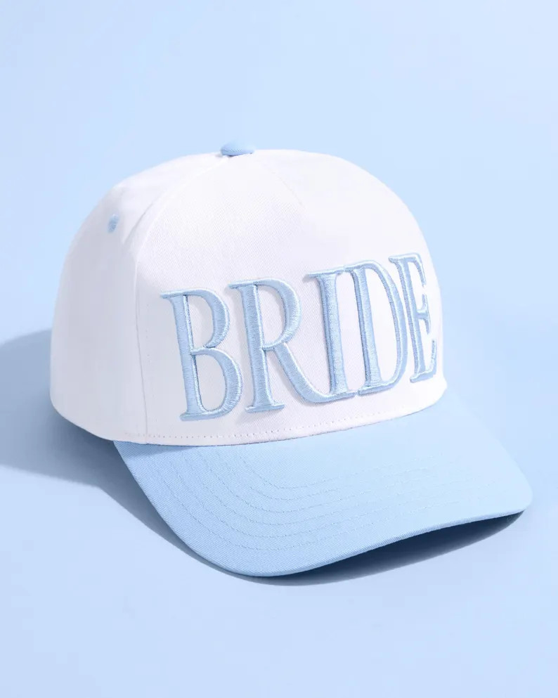 xo, Fetti White + Blue Bride Trucker Hat | Bachelorette Accessory, Bridal Headwear, Bach Party De... | Etsy (US)