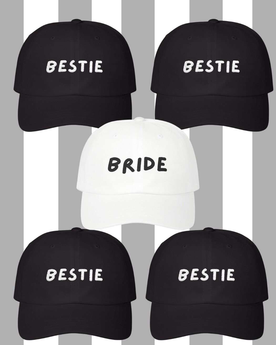 Bride and bestie embroidered baseball hats… comes in so many colors! Bachelorette party gifts, favors, bridesmaids gift

#LTKWedding #LTKFindsUnder50 #LTKParties