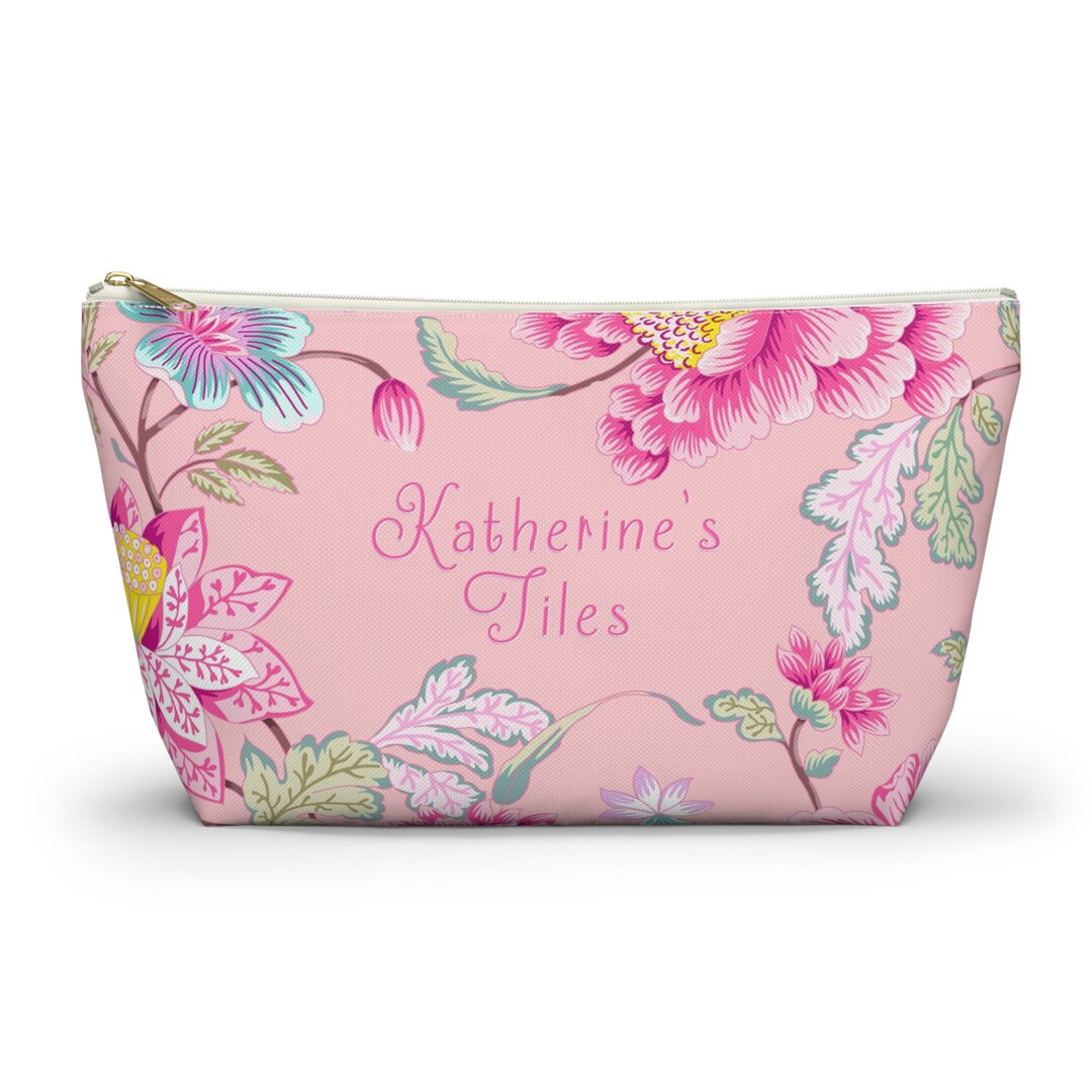 Pink Floral Chinoiserie Mahjong Tile Bag - Etsy | Etsy (US)