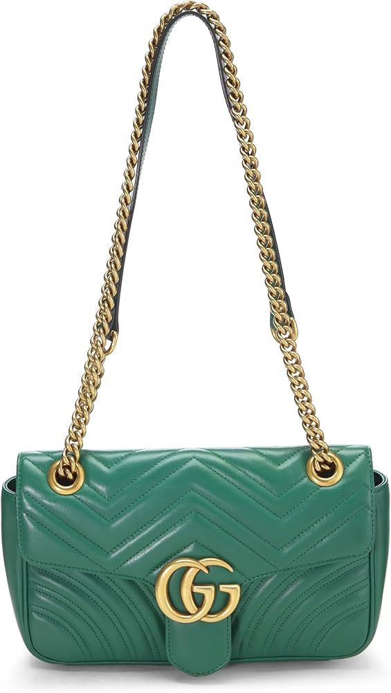 Amazon.com: Gucci, Pre-Loved Green Leather GG Marmont Shoulder Bag Small, Green : Luxury Stores | Amazon (US)