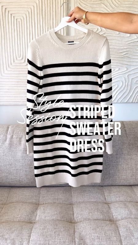 How to style a striped sweater dress. This 100% cotton mini sweater dress is a staple for fall! Comfortable and easy to style. Size down one. Capsule wardrobe.

40% off at checkout

#LTKunder50 #LTKsalealert #LTKstyletip