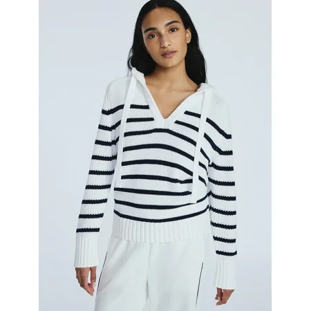 Free Assembly Women s Cotton Hoodie Sweater with Long Sleeves Sizes XS-XXL | Walmart (US)