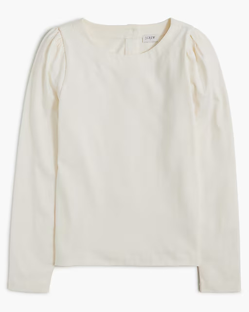 Puff-sleeve button-back top | J.Crew Factory