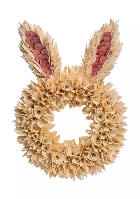 Curled Bunny Wood Wreath | Belk
